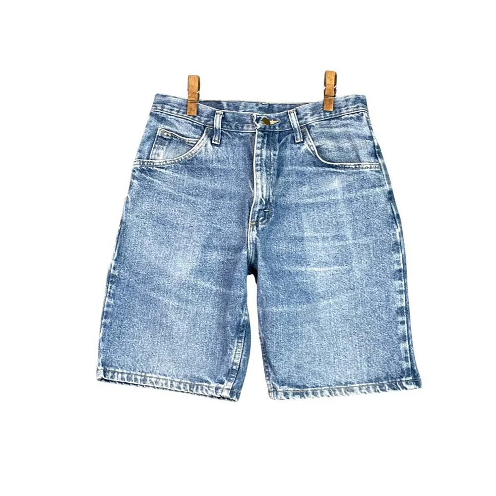 Wrangler Denim Shorts Mens 32 Blue Relaxed Fit 606W1MS Jean Shorts Casual Cotton